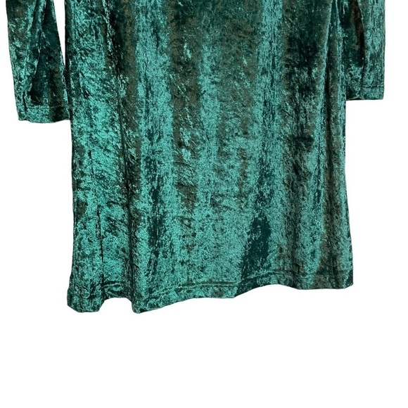 Vintage Cartesian Sport Green Velour Mock Neck Long Sleeve Dress Sz.S - Picture 2 of 10